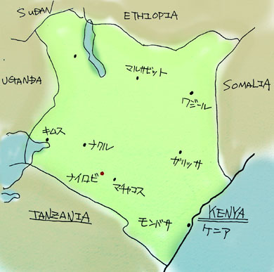 ケニアの地図