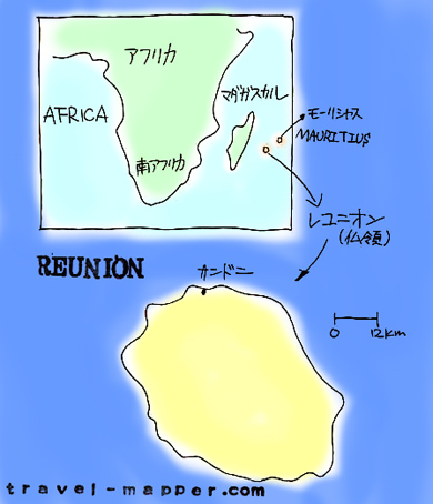 レユニオンの地図