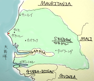 セネガルの地図