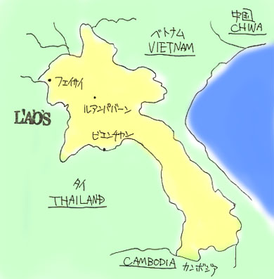 ラオス人民民主共和国の地図