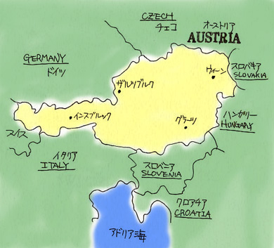 オーストリアの地図