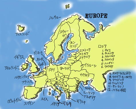 europeの地図