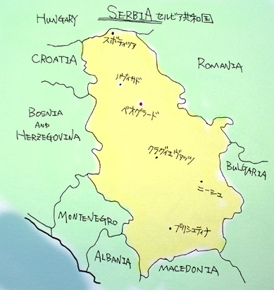 セルビアの地図