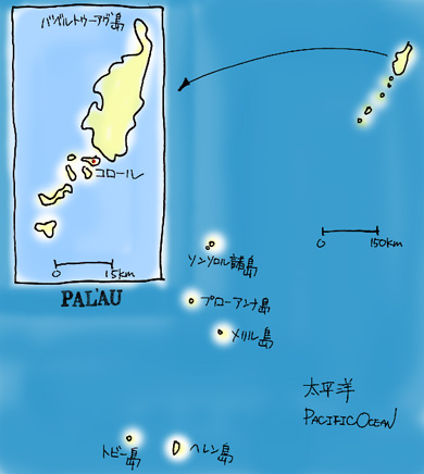 パラオの地図