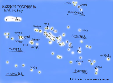 フランス領ポリネシアの地図